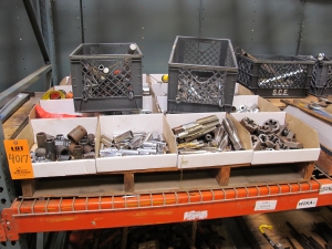 (16 BOXES, 2 CRATES) MISC. SOCKETS, IMPACT SOCKETS, BREAKER BARS, RATCHETS, PULL SAW BLADES, REAMER BIT, TAP AND DYE TOOLING. LOADING & HANDLING FEE $15-4017